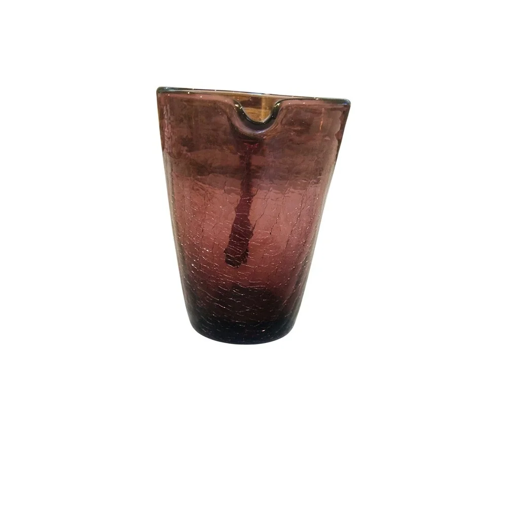 Purple‎ Crackle Glass Pitcher Beverage Server Drink Dispenser Kitchen Decor
